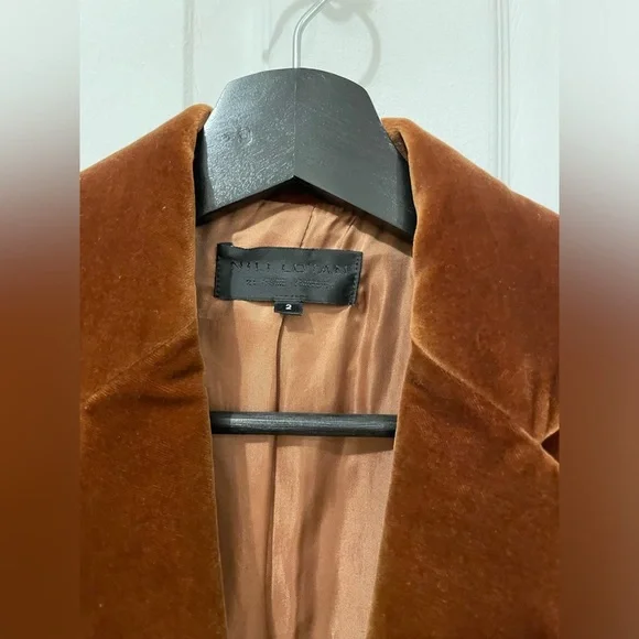 Nili Lotan Brown Marshall Velvet Blazer Tailored Suit Jacket - Picture 4 of 8